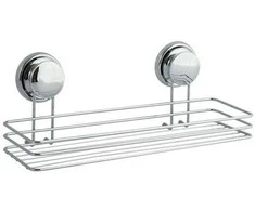 Vonios lentynėlė MSV MEGA VENTOUSES, chromo, 20 x 16 x 22 cm