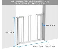 Vounot APSAUGINIS LAIPTŲ turėklas 76-84 CM Baltas BE GRĖŽIMO, AUTOMATINIS