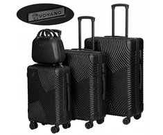 Kelioninis Voyano Poland AZORES kelioninių lagaminų rinkinys Juodas 4in1