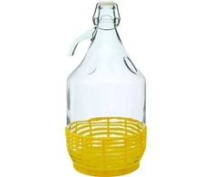 Vyno indas su užspaudžiamu kamščiu Lady Demijohn Browin 5L su plastik. krepšiu