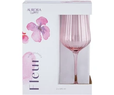 Vyno taurės AURORA LEY, rožinės sp., 490 ml, 2 vnt