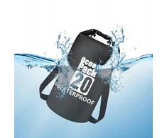 WATERPROOF BAG WATERPROOF KAYAK BAG TOURIST KUPRINĖ 20L Juodas
