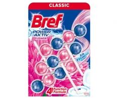 WC valiklis - gaiviklis BREF Power Aktiv Flowers 3 x 50 g