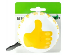 Widek Dviračio skambutis Emoji - Dviračių mada - 80 mm skersmuo - Balta/Geltona - Emoji raštas - Thumbs Up modelis