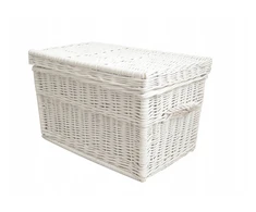 Wiklinowa Wieś Kufer wiklinowy spalva Baltas su wikliny 60 cm kosz