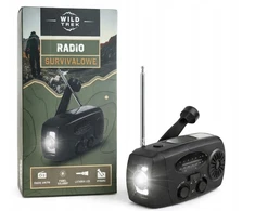 Wild Trek Survival Radio saulės skydelio LED Dinamo žibintuvėlis