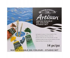 Winsor &amp; Newton Artisan aliejinių dažų rinkinys 10x37ml + priedai