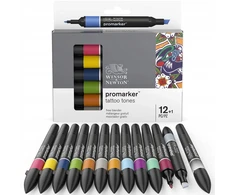 Winsor &amp; Newton Promarker 12+1 rinkinys Tattoo Tones