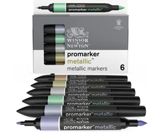 Winsor Newton Promarker Metallic Tones 6 spalvų markerių rinkinys