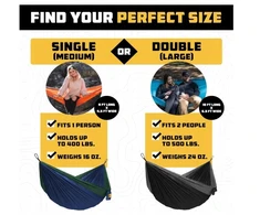 Wise Owl Outfitters dvigulis hamakas iki 180kg