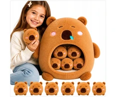 WKS DIDELIS CAPYBARA MASKOTAS SU MAŽA CAPYBARA 7 viename CAPYBARA + 6 MAŽOS CAPYBARA