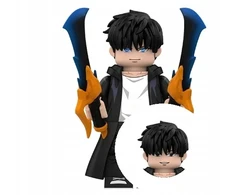 WM Sung Jin-Woo su kalavijais iš Solo Leveling minifigūrėlės kaladėlėms