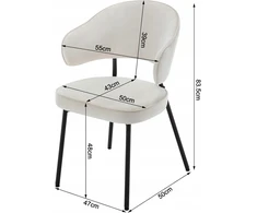 WOLTU SET 2 X DIZAINO KĖDĖS VALGAMOJO VIRTUVĖ SVETAINĖ 50 X 50 X 83,5