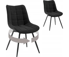 WOLTU SUKUMO KĖDŽIŲ RINKINYS IŠ 2 VALGOMO VIRTUVĖS VELVET METAL LEGS 83