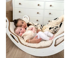 Wood For Kids Medinis Montessori supynės su čiuožykla ir pagalve