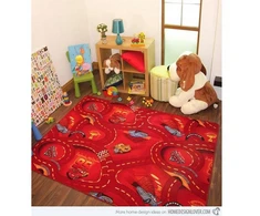 Wykadziny I Dywany Dywanik dziecięcy Disney CARS – Zygzak McQueen dydis 200x300 raudona