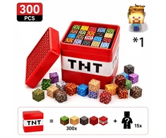 Xinlongdianzi Kaladėlės MOCNY MAGNES Rinkinys 300 EL. + 15 FIGUREK + PUDEŁKO