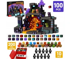 XINLONGDIANZI Magnetiniai blokai 200 vnt. XXL + 100 vnt. tamsus 3D rinkinys + aukščiausios kokybės konteineris