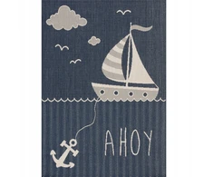 Yellow Tipi Geltona Tipi Dywan Sailboat 160x230cm tamsiai mėlyna