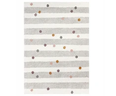 Yellow Tipi Geltona Tipi Dywan Stripes and Dots beige 120x170