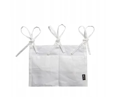 Yellow Tipi Geltona Tipi Organizer na łóżeczko Linen Baltas