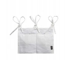 Yellow Tipi Geltona Tipi Organizer na łóżeczko Linen Baltas