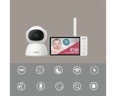 YOKO DESIGN YOKO X5 elektroninė auklė – su Clean Connection technologija | 5 HD ekranas