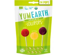 YUMEARTH Sour Fruit Lollipops ECO Organic Natural 87 g 14 vnt.