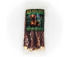 Real Dog SNACKS Žaliaminės odos ritinys su antiena 25cm 500g