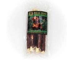 Real Dog SNACKS Žaliaminės odos ritinys su ėriena 25cm 500g