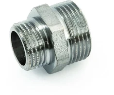 Žalvarinis chrom. redukuotas nipelis GENERAL FITTINGS, 1/2"x 3/8", išor/išor