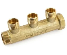 Žalvarinis kolektorius GENERAL FITTINGS, 3/4"x 1/2", 3-jų žiedų