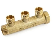 Žalvarinis kolektorius GENERAL FITTINGS, 3/4"x 1/2", 3-jų žiedų