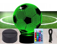 Zaxer Naktinė lempa LED PIŁKA NOŻNA PIŁKARZ BIURKOWA 3D DLA DZIECI RGB LED + Pultas