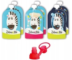 Zebra &amp; Me paketėliai, daugkartiniai maitinimo vamzdeliai, 6 vnt