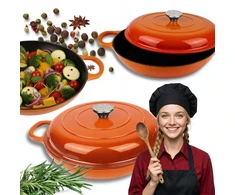 Žemai emaliuotas KETUS PUODAS HAGE 30 cm 3L Oranžinių dujų indukcija