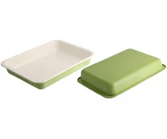 Zenker emalio kepimo indas 40,5 x 29,5 x 6 cm žalios kreminės spalvos