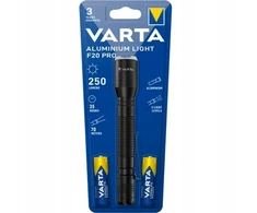Žibintuvėlis – VARTA – aliuminio lemputė F20 Pro – 250 lm – didelio našumo LED – 3 apšvietimo režimai – kišeninis segtukas – pridedamos 2 AA baterijos