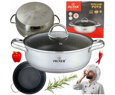 Zilner PRAKTIŠKA ŽEMA LOŠTE 24cm 3,8L SU NELIPAMI DANGA DUJŲ INDUKCIJA