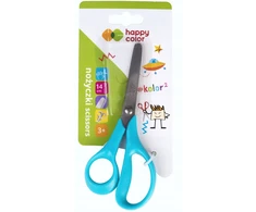 Žirklės kairiarankiams vaikams 14 cm lizdinė plokštelė Happy Color