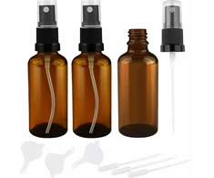 Ziyao 3X50 ml RUDO STIKLO BUTELIAI SU PURŠKTUVO RINKINYS FONDAIS