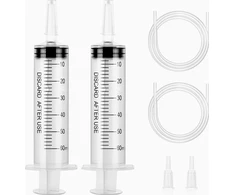 ZIYAO 60ml ŠVIRKŠTAS 2 VIENETAI DAUGkartinio naudojimo DIDELIS PLASTIKAS SU KATETERIU