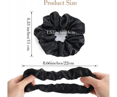 Ziyao GUMĖS 5 Vnt. SATININIAI JUODAI ELASTINIAI PLAUKŲ PRIEDAI DELICATE