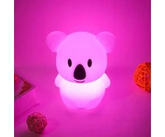 Zolta Silikoninė naktinė lempa vaikams, švelnios spalvos, RGB LED USB, xxl + pultelis