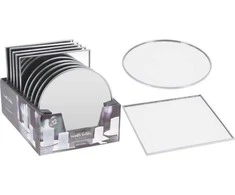 Žvakidė MIRROR PLATE, įvairių formų, sidabro sp., 25 cm