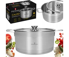ZWIEGER PLIENINIS PUODAS SU Nelipniu dangteliu INDUKCINĖS DUJOS CALDO 28CM 7,4 L