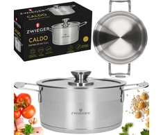 ZWIEGER PLIENINIS PUODAS SU Nelipniu dangteliu INDUKCINĖS DUJOS CALDO 20CM 2,6 L