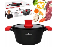 ZWIEGER PUODAS SU DANČIU ALIUMINIO NELIPAČIŲ DUJŲ OBSIDIANAS 28CM 6L