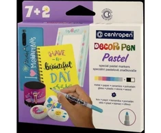 Žymeklių rinkinys Decor Pen Pastel Centropen 2738, 7+2 spalvų