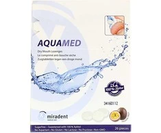Miradent Aquamed Dry saldainiai nuo sauso burnos, marakujos skonio, 60 g